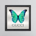 Gucci Emerald Green Butterfly - Framed Wall Art