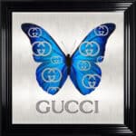 Gucci Royal Blue Butterfly - Framed Wall Art