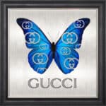 Gucci Royal Blue Butterfly - Framed Wall Art