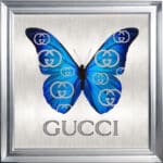 Gucci Royal Blue Butterfly - Framed Wall Art