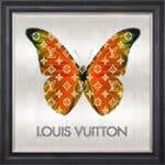 Louis Vuitton Orange Butterfly - Framed Wall Art