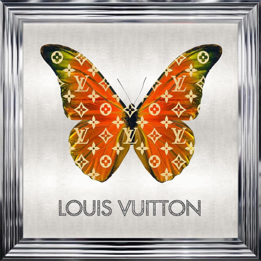 Louis Vuitton Orange Butterfly - Framed Wall Art