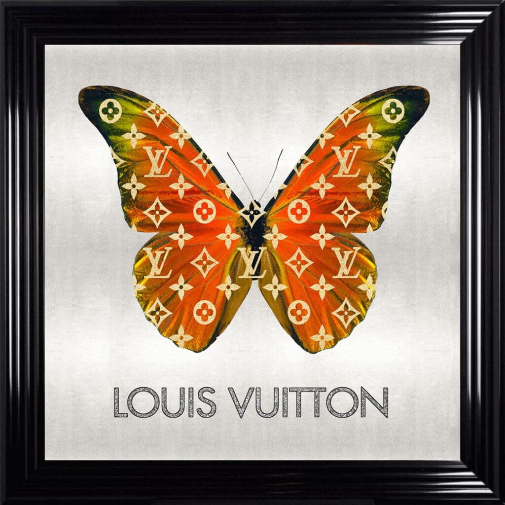 Louis Vuitton Orange Butterfly - Framed Wall Art
