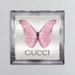 Gucci Pink Butterfly - Framed Wall Art