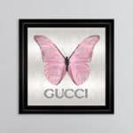 Gucci Pink Butterfly - Framed Wall Art