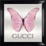 Gucci Pink Butterfly - Framed Wall Art