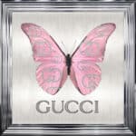 Gucci Pink Butterfly - Framed Wall Art