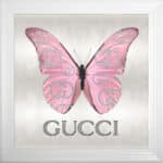 Gucci Pink Butterfly - Framed Wall Art