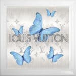 Louis Vuitton Tiffany Blue Butterflies - Framed Wall Art