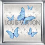 Louis Vuitton Tiffany Blue Butterflies - Framed Wall Art