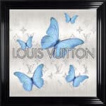 Louis Vuitton Tiffany Blue Butterflies - Framed Wall Art