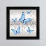 Louis Vuitton Tiffany Blue Butterflies - Framed Wall Art