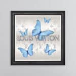 Louis Vuitton Tiffany Blue Butterflies - Framed Wall Art