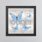 Gucci Tiffany Blue Butterflies - Framed Wall Art