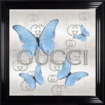 Gucci Tiffany Blue Butterflies - Framed Wall Art