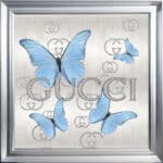 Gucci Tiffany Blue Butterflies - Framed Wall Art