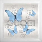 Gucci Tiffany Blue Butterflies - Framed Wall Art
