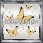 Louis Vuitton Gold Butterflies - Framed Wall Art