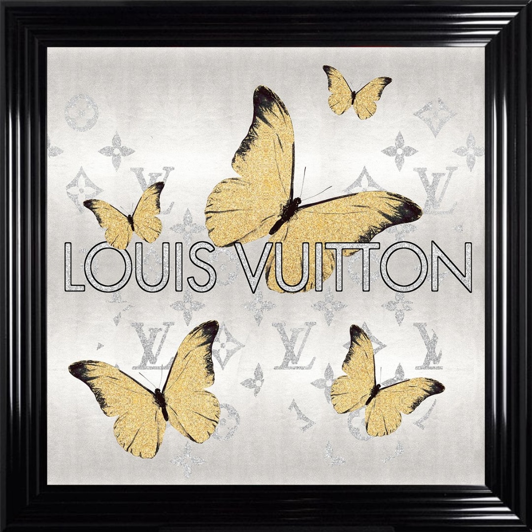 Untitled - 2023-10-15T101831.004 Louis Vuitton Gold Butterflies - Framed Wall Art