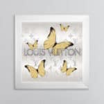 Louis Vuitton Gold Butterflies - Framed Wall Art