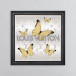 Louis Vuitton Gold Butterflies - Framed Wall Art