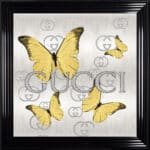Gucci Gold Butterflies - Framed Wall Art