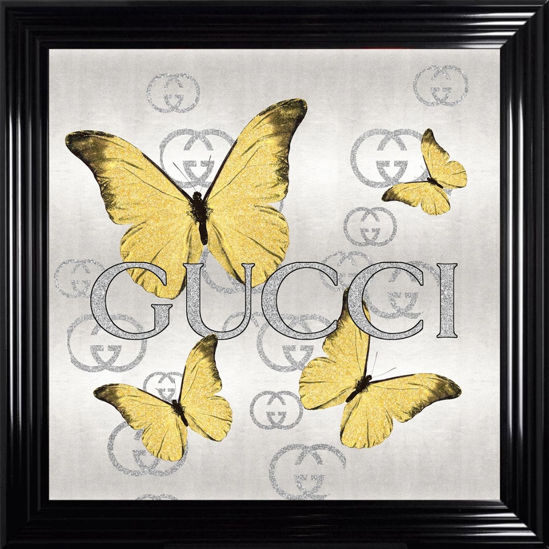 Untitled - 2023-10-15T102552.124 - Copy Gucci Gold Butterflies - Framed Wall Art