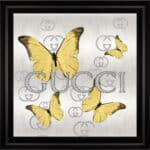 Gucci Gold Butterflies - Framed Wall Art