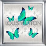 Louis Vuitton Emerald Green Butterflies - Framed Wall Art