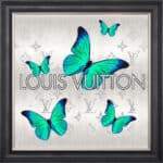 Louis Vuitton Emerald Green Butterflies - Framed Wall Art