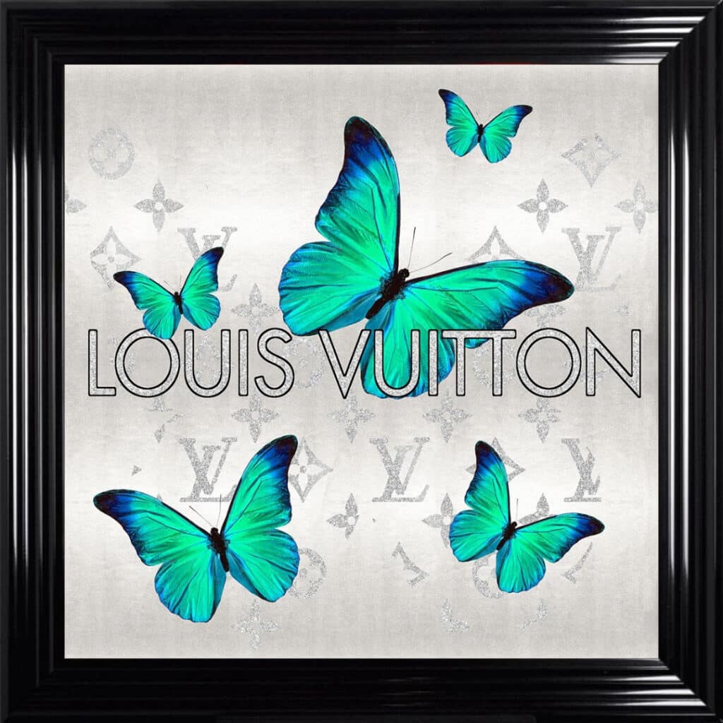 Louis Vuitton Emerald Green Butterflies - Framed Wall Art