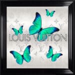 Louis Vuitton Emerald Green Butterflies - Framed Wall Art