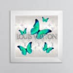 Louis Vuitton Emerald Green Butterflies - Framed Wall Art