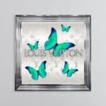 Louis Vuitton Emerald Green Butterflies - Framed Wall Art