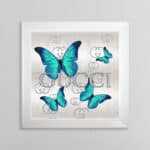 Gucci Emerald Green Butterflies - Framed Wall Art