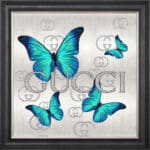 Gucci Emerald Green Butterflies - Framed Wall Art