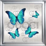 Gucci Emerald Green Butterflies - Framed Wall Art