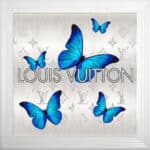 Louis Vuitton Royal Blue Butterflies - Framed Wall Art