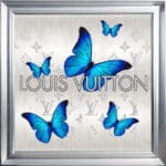 Louis Vuitton Royal Blue Butterflies - Framed Wall Art