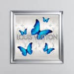 Louis Vuitton Royal Blue Butterflies - Framed Wall Art