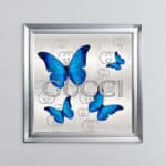 Gucci Royal Blue Butterflies - Framed Wall Art