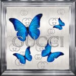 Gucci Royal Blue Butterflies - Framed Wall Art