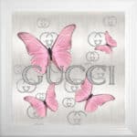 Gucci Pink Butterflies - Framed Wall Art