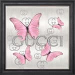Gucci Pink Butterflies - Framed Wall Art