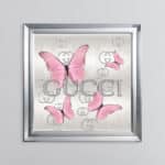 Gucci Pink Butterflies - Framed Wall Art