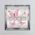 Gucci Pink Butterflies - Framed Wall Art