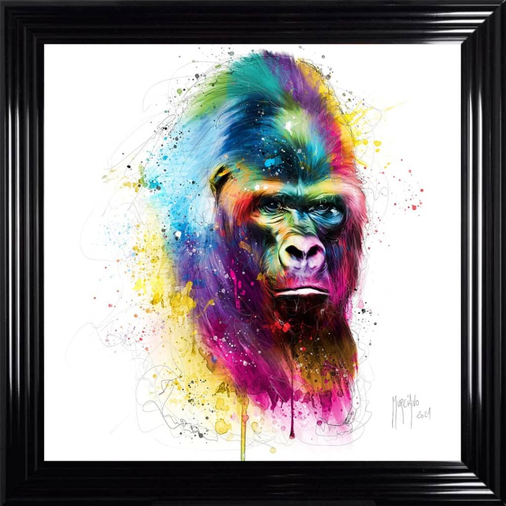 Gorilla in the mist - Framed Wall Art by Patrice Murciano