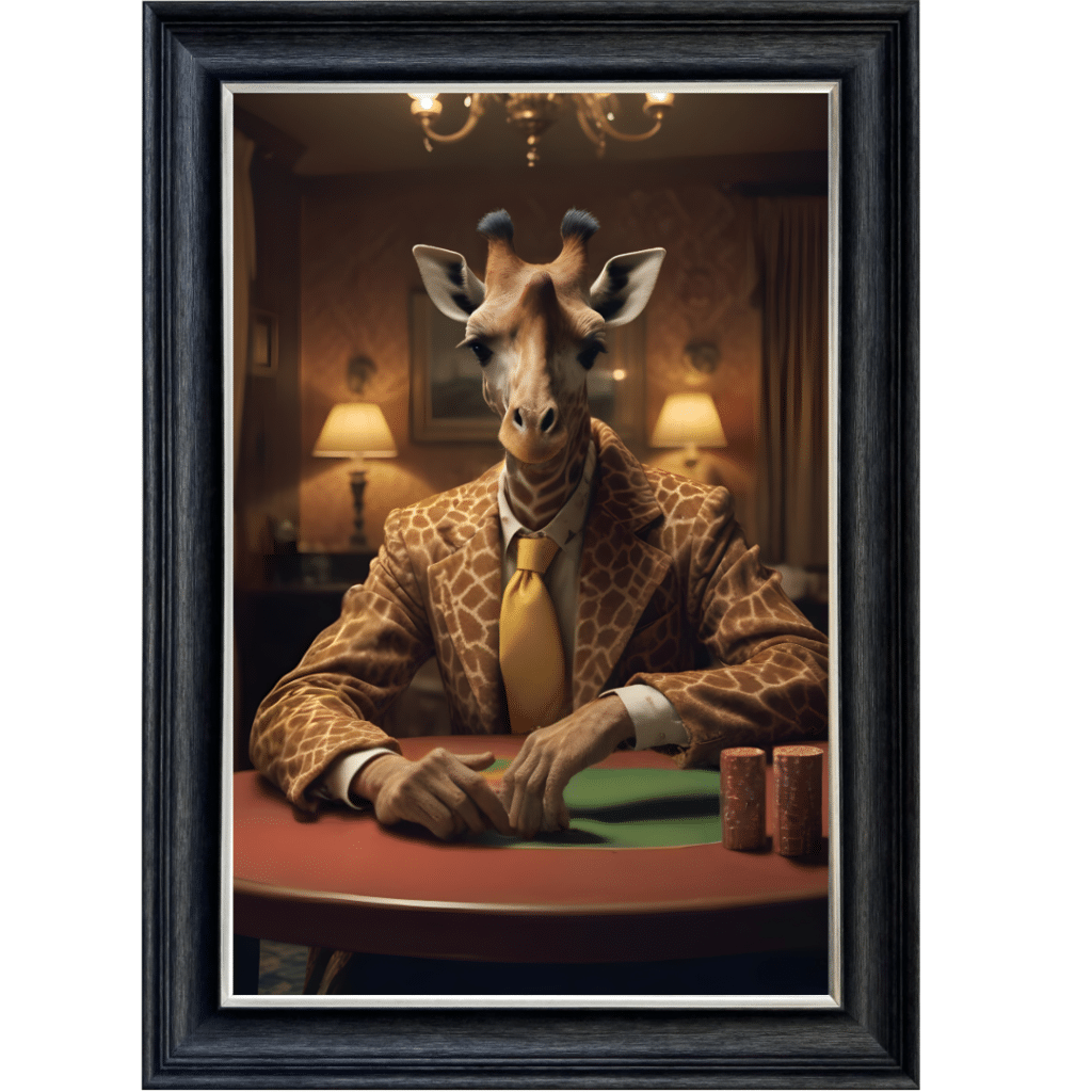 Casino Giraffe - Framed Animal Wall Art