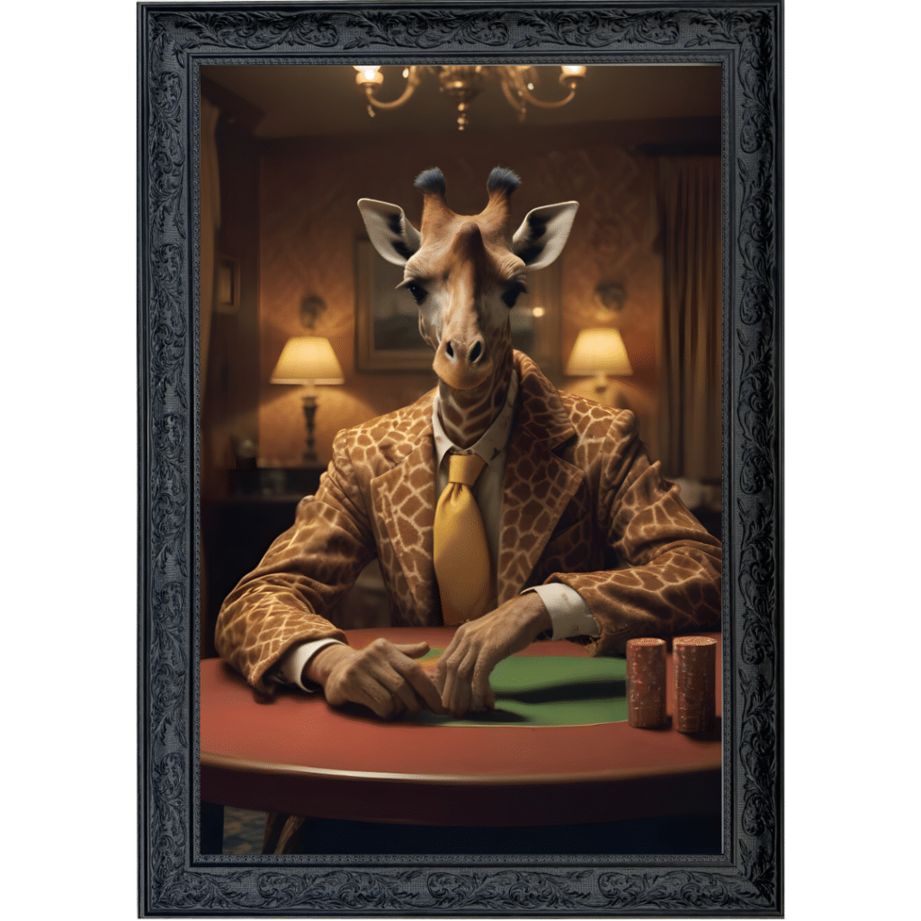 Casino Giraffe - Framed Animal Wall Art