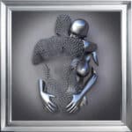 Chained Embrace - Framed Wall Art